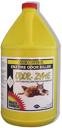 Pro's Choice Odor-Zyme Stain Remover & Pet Enzyme Cleaner - Professional Carpet Cleaner Solution - Pet Odor Eliminator for Organic Stains - Hard Surfaces, Upholstery & Carpet Spot Remover (1 Gallon)