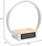 WILIT Bedside Lamp with Alarm Clock,Touch Lamp with Wireless Charger,Nightlight for Bedroom,Sunrise Wake-up Light,3-Grade Dimmable,Birthday Gifts for Her,Women,Men,Mom,Daughter,Girlfriend(Wood Grain)