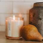Sweet Water Decor Hello Fall Candle, 12oz Sandstone Glass Jar, Autumn Scented Notes of Cider, Cinnamon Cloves, & Nutmeg, 50+ Hour Burn Time, Non-Toxic Soy Wax Blend, Poured in The USA, Cotton Wick