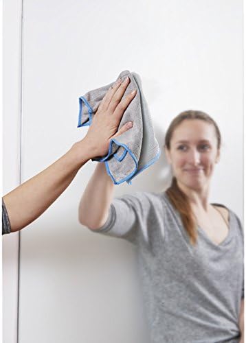 Unger 12” x 12” Microfiber Cloth Variety Set, 3 Pack, All-Purpose Cleaning Towels for Glass and Mirrors, Scrubbing Cloths, Reusable Cleaner Supplies for Wet and Dry Surfaces