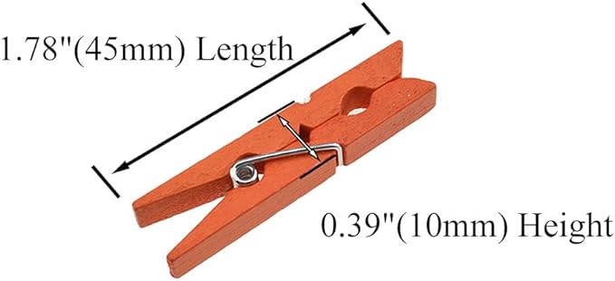 HAHIYO Color Wooden Clothes Pins Clothespins Small Do NOT Fall Apart 1.77 inches Length 40 Pack Sturdy Strong Springs No Rust No Discoloration for Laundry Bathroom DIY Craft Photos Food Opened Bags