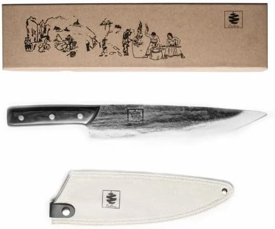 COOLINA Tungsten XL Chef Knife, Kitchen Utility Knife for Cutting, Chopping Meat, Vegetables 9-inch Blade, German Tungsten Steel