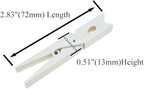 HAHIYO White Wooden Clothes Pins Clothespins Wide Do NOT Fall Apart 2.87 inches Length 16 Pack Sturdy Strong Springs No Rust No Discoloration for Laundry Bathroom DIY Craft Photos Food Opened Bags