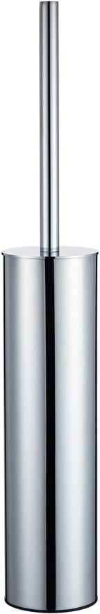Freestanding Luxury Toilet Brush 304 Stainless Steel Toilet Brush and Holder 19-Inches Tall Round Rust Resistant Anti-Odor and Easy to Clean with Polished Chrome Finished