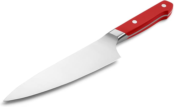 Misen 6.8" Chef Knife – High Carbon Japanese AUS-10 Stainless Steel – Hybrid German & Japanese Blade – Precision Kitchen Knife for Professionals & Home Cooks – Ultimate Cutting Performance - Red