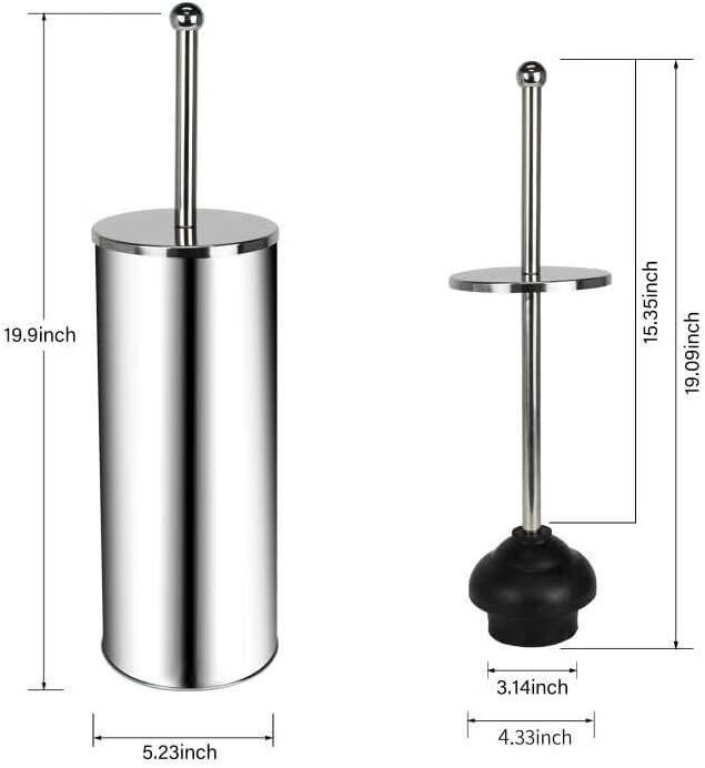 DOWRY Toilet Plunger with Holder for Bathroom,Powerful Efficient Force Suction Cup,Heavy Duty, Quick Dry
