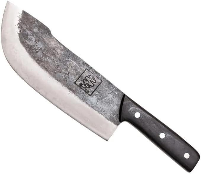 COOLINA Daozi Forged Cleaver Butcher Knife, 7.9-in High Carbon Steel Blade, Handmade Chinese Traditional Knife, Best for Chopping, Slicing, Cutting Meat