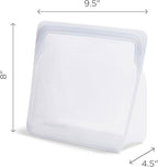 Stasher Premium Silicone Reusable Food Storage Stand-Up Bag Mega, Clear, Microwave, Sous Vide, Dishwasher, Oven and Freezer Safe, BPA Free, Leak-free, Eco-friendly, 104 Oz