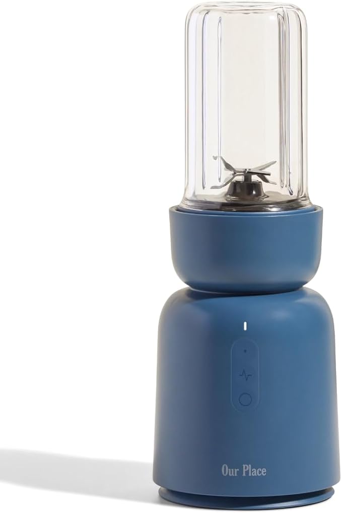 Our Place Splendor Blender - 1000W High-Power | Ultra-Sharp Blades | 2 Blending Modes | Includes 25 oz Personal Cup and Drinking Lid Set | Smoothies, Shakes & More | Blue Salt