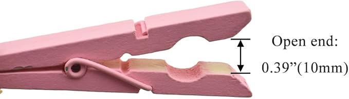 HAHIYO Pink Wooden Clothes Pins Clothespins Small Aviod Fall Apart 2.87 Inches Length 16 Pack Strong Springs No Rust No Discoloration for Laundry Bathroom DIY Craft Photos Food Opened Bags