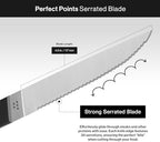 Misen Steak Knives Set of 4 - Precision Serrated Blades for Effortless Dining - German Stainless Steel - Superior Cuts with Four Steak Knives - Comfortable, Sleek Handles - White