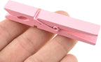 HAHIYO Pink Wooden Clothes Pins Clothespins Small Aviod Fall Apart 2.87 Inches Length 16 Pack Strong Springs No Rust No Discoloration for Laundry Bathroom DIY Craft Photos Food Opened Bags