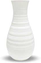 Small White Plastic Flower Vase - Dired/Fake Flower Decorative Modern Floral Vase, Ceramic Look Unbreakable Plastic Vase Minimalism Style for Table Shelf Home Decor Flower Vase Centerpieces