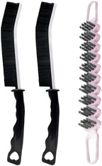 Crevice Cleaning Brush Hard Bristle Grout Brush Scrub Brush Toilet Brush Cleaning Tools Cleaning Supplies for Household Use Bathroom Kitchen 3 Pcs (Black&Pink)