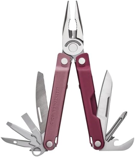 LEATHERMAN, Bond, 14-in-1 Lightweight Multi-tool for Camping, Hiking & Everyday Carry (EDC), Made in USA, Heathered Cranberry