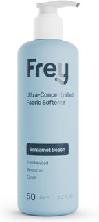 FREY Natural Liquid Fabric Softener & Conditioner | Laundry Softener for Clothing | Works In All Machines + HE | Powered by Natural Ingredients (1-pack, Bergamot Beach)