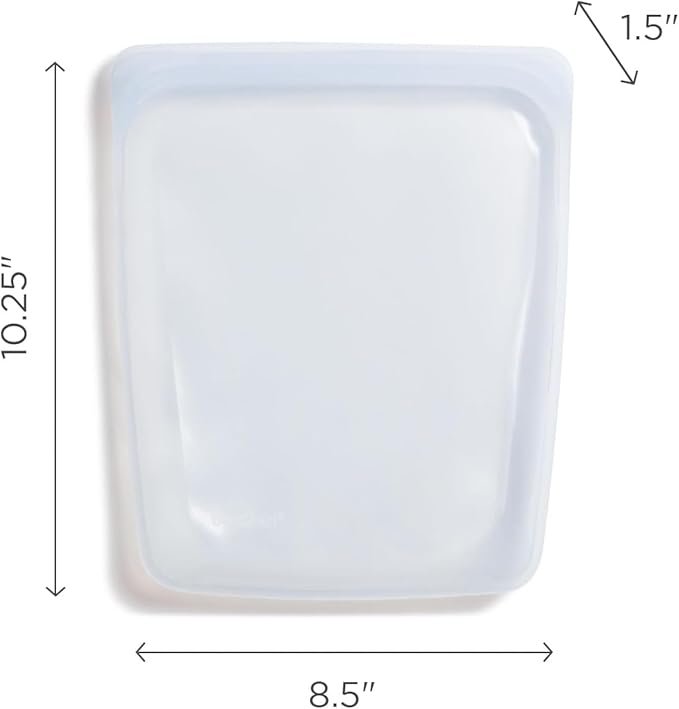 Stasher Premium Silicone Reusable Food Storage Half Gallon Bag, Clear, Microwave, Sous Vide, Dishwasher, Oven and Freezer Safe, BPA Free, Leak-free, Eco-friendly, 64 Oz