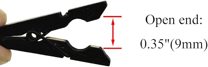 HAHIYO Black Wooden Clothes Pins Clothespins Small Do NOT Fall Apart 1.38 inches Length 50 Pack Sturdy Strong Springs No Rust No Discoloration for Laundry Bathroom DIY Craft Photos Food Opened Bags