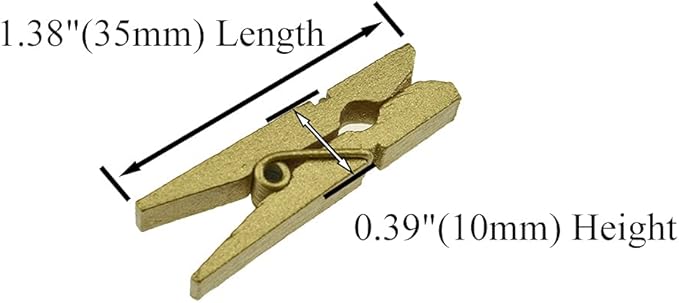 HAHIYO Gold Wooden Clothes Pins Clothespins Small Do NOT Fall Apart 1.38 inches Length 50 Pack Sturdy Strong Springs No Rust No Discoloration for Laundry Bathroom DIY Craft Photos Food Opened Bags