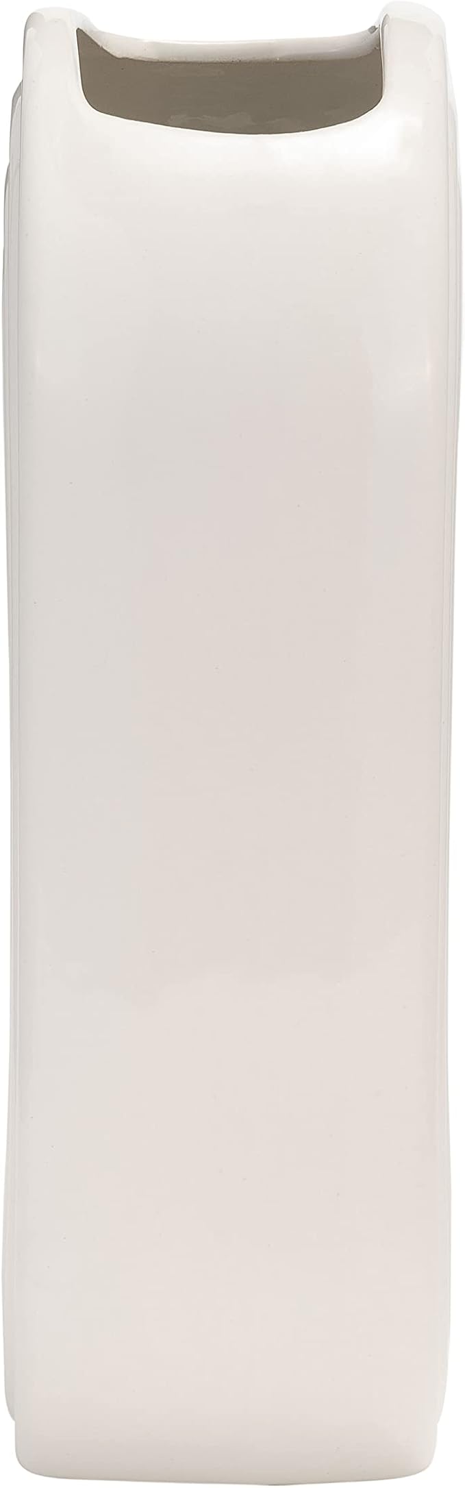 Sagebrook Home Boho Ceramic Vase - Embossed Arch Stoneware Flower Holder, Minimalist Modern Decor for Home, Office & Bedroom - 11" White