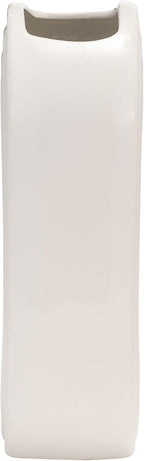 Sagebrook Home Boho Ceramic Vase - Embossed Arch Stoneware Flower Holder, Minimalist Modern Decor for Home, Office & Bedroom - 11" White