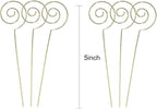 HOHIYA 50pc Floral Card Holder Pick Stick Wire Clip Place Photo Picture Centerpieces Memo Note Clamp Clay Cake Accessories Gold 5 inch