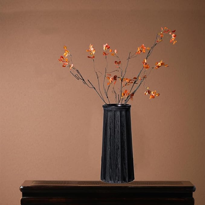 Black Vintage Vase, 10 Inches Antique Glass Vase Rustic European Unique Chic Style for Tabletop, Kitchen, Office, Living Room Decoration