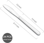24 Pieces Dinner Knives Set, 8.1" Inches Table Knives Set, Durable Butter Knife, Food Grade Stainless Steel Dinner Knife, Cost-effective Silverware Set - Mirror Polished, Dishwasher Safe
