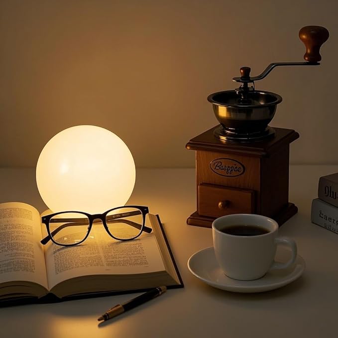 LED Ball Light, 6-inch Glowing Orb Light, Rechargeable Globe Lamp, Dimmable Mood Light W/Remote, Waterproof Ambient Lighting Lamp for Desk Bedroom Bathroom Patio