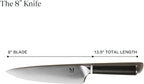 Material, The 8" Japanese Chef's Knife For Chopping & Cutting, Razor-Sharp Strong Blade, Carbon Stainless Steel, Almost Black