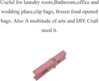 HAHIYO Colorful Wooden Clothes Pins Clothespins Mini Do NOT Fall Apart 1 inches Length 80 Pack Sturdy Strong Springs No Rust No Discoloration for Laundry Bathroom DIY Craft Photos Food Opened Bags