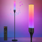 LED Floor Lamp for Living Room, Smart Floor Lamp with Bluetooth Speaker and White Noises, 1600LM Bright Modern Standing Lamp with Music Sync, Remote Control, RGB Corner Lamp for Bedroom, Office