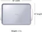 Caraway Non-Stick Ceramic Large Baking Sheet Duo - Naturally Slick Ceramic Coating - Non-Toxic, PTFE & PFOA Free - Perfect for Baking, Roasting, and More - Large (18" x 13") - Slate