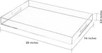 Clear Rectangular 14x20 Inches Acrylic Ottoman Tray Decorative Serving Tray with Cutout Handles Organizer Tray on Coffee Table Countertop Big Breakfast Bed Tray Living Room Appetizer Serving Food