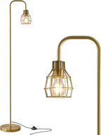 Oneach 63.75" Gold Floor Lamp for Living Room, Industrial Floor Lamp with 4W LED Bulb, Standing Lamp with Footswitch, Modern Floor Lamp for Bedroom Pole Lamp for Office Study Room Hotel