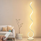 Spiral LED Floor Lamp, 40W Dimmable Floor Lamps for Living Room with Remote Control, Stepless Adjustable Colors & Brightness Standing Lamp Reading Corner Floor Lamp for Bedroom, Office -White