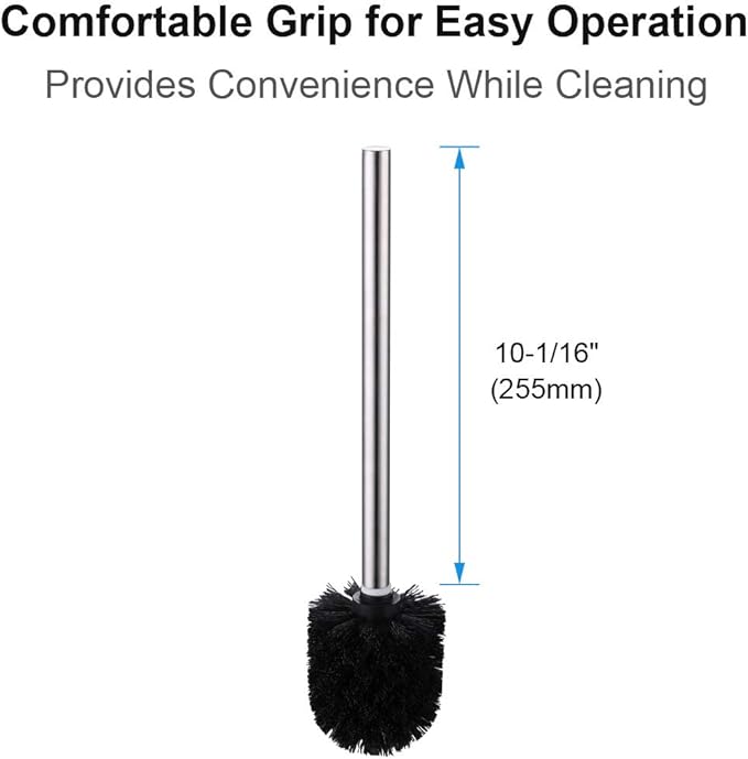 Angle Simple Toilet Brushes, Toilet Bowl Scrubber Brush Head 3 PCS with Cleaner Wand for Bathroom Restroom