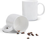 Chulan Bone China Coffee Mugs, 14oz White Coffee Mugs Set of 2, Over 45% Bone Content Ceramic Mug for Cocoa, Lightweight Break Resistant Porcelain Latte Mugs with Large Handle, Dishwasher ＆ Oven Safe
