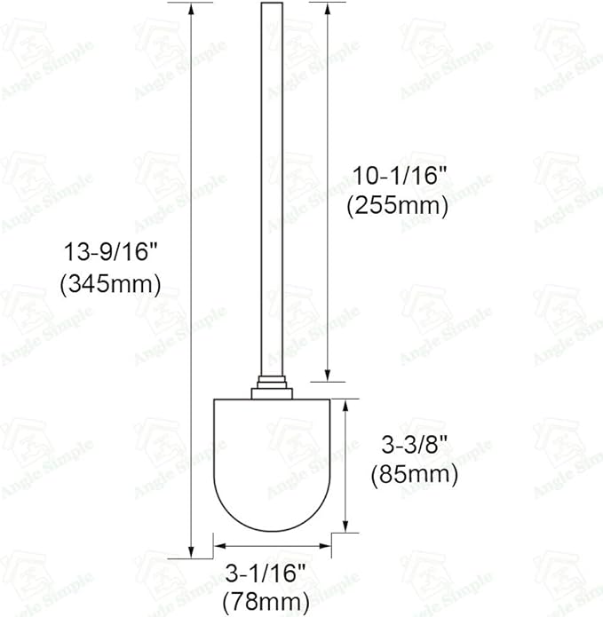 Angle Simple Toilet Brushes, Toilet Bowl Scrubber Brush Head 3 PCS with Cleaner Wand for Bathroom Restroom
