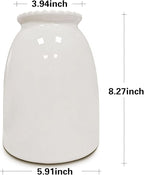 hjn White Flower Vase- Ceramic Vase for Flowers, Modern Vases for Living Room/Home Decor Accents/Entryway/Mantel/Bookshel-White