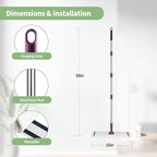 CQT Commercial Flat Microfiber Floor Mop Cleaning System 18" Inch Wet Dry and Dust Hardwood with 4 Washable Pads Cleaner for Laminate Tile Stainless Steel Handle and Extension (PT13-WET)