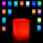 Mr.Go 6-inch Dimmable LED Night Light Mood Lamp for Kids and Adults - 16 RGB Colors - 8 Level Dimming - 4 Lighting Effects - Rechargeable - Remote Control - Decorative - Fun and Safe - White Cube