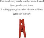 HAHIYO Red Wooden Clothes Pins Clothespins Mini Aviod Fall Apart 1 Inches Length 80 Pack Strong Springs No Rust No Discoloration for Laundry Bathroom DIY Craft Photos Food Opened Bags