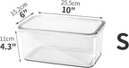 Clear Storage Bins With Lids,4 Packs Food Storage Organizer,Stackable Kitchen Cabinet,Bathroom Basket,Fridge Organization.Pantry Transparent Containers For Fruits,Drinks