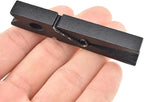 HAHIYO Black Wooden Clothes Pins Clothespins Wide Do NOT Fall Apart 2.87 inches Length 16 Pack Sturdy Strong Springs No Rust No Discoloration for Laundry Bathroom DIY Craft Photos Food Opened Bags