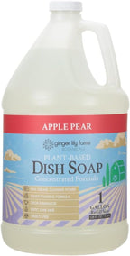 Ginger Lily Farms Botanicals Plant-Based Liquid Dish Soap, Concentrated Formula with Max Grease Cleaning Power, Cruelty-Free, Apple Pear Scent, 1 Gallon Refill (128 Fl. Oz.)