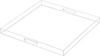 Oversize Extra Large King Size Bed Tray for Eating Big Clear Acrylic Serving Tray with Handles 24x24 Inch -Spill Proof- Decorative Countertop Organizer for Ottoman,Bed,Party, Butler Tray