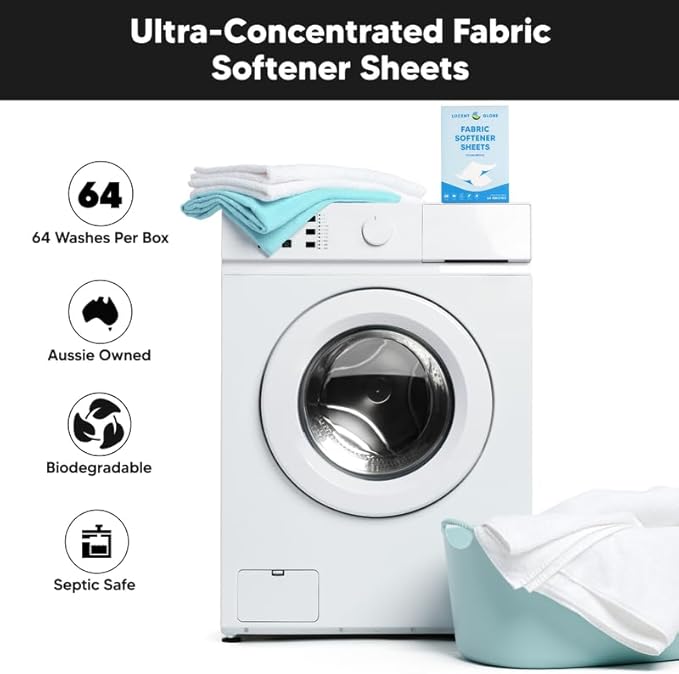 Fabric Softener Sheets for Washer - Softens & Freshens Laundry, Gentle on Fabrics & Skin - Free from Harsh Chemicals - Travel-Friendly Fabric Softener for Washing Machine (OB)