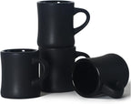harebe Retro Coffee Mug Set of 4, 10 OZ Heavy Classic Ceramic Diner Cups Set with Handle for Coffee, Tea, Cocoa, Milk, Latte（Black）