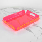 Neon Pink Acrylic Tray 15x10.2 Inches - Bold and Bright Serving Tray for Kitchen, Parties, and Home Organization - Durable and Stylish